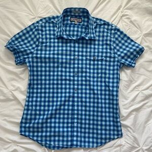 Express Men's Blue Plaid Casual Shirt